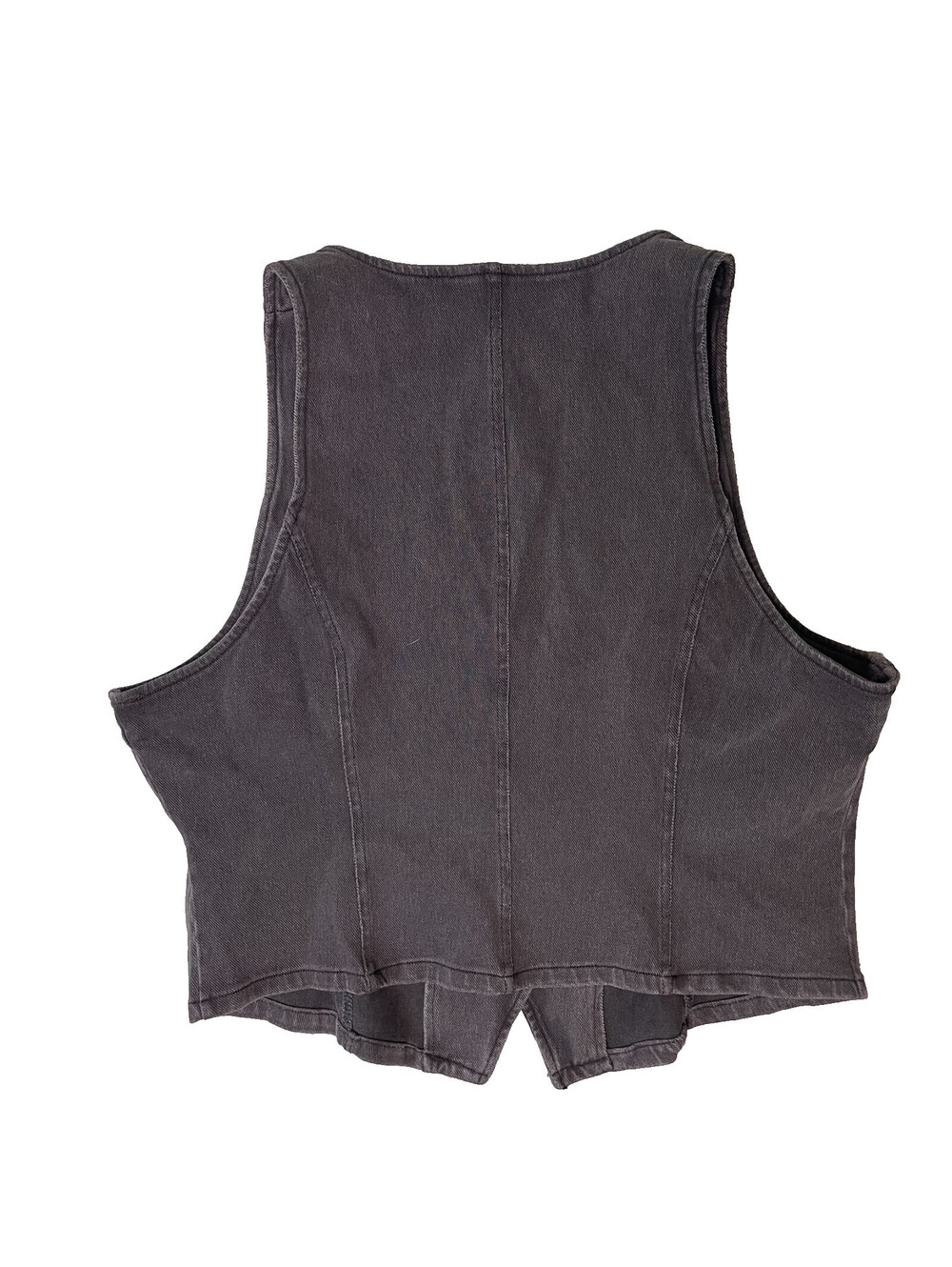 Halara Flex Denim Vest Womens L Black Button Front Fitted Y2K Grunge Western - Picture 3 of 8